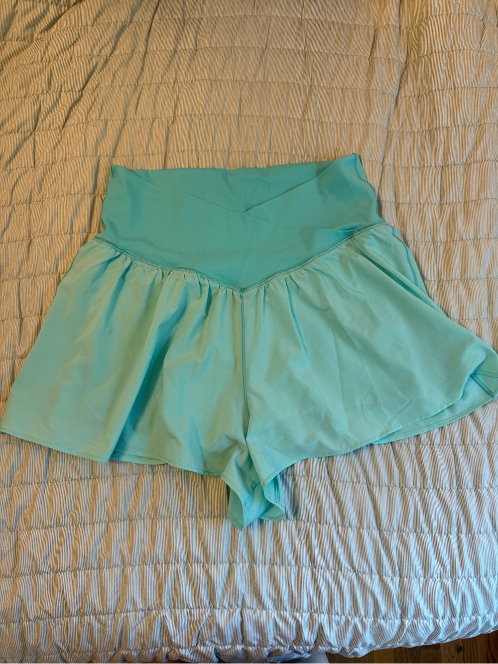 aerie Aqua High-Waist Athletic Shorts